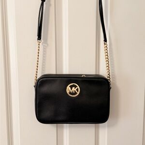 Michael Kors Black and Gold Crossbody Bag